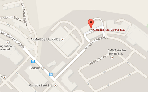 mapa de carrocerías errota 
              en el polígono 27 de martutene, donostia